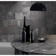 Italian Luxury Tile Sepang by Tonino Lamborghini, Black 10" x 10"