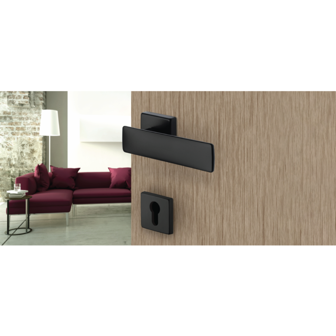 Mozza Italian Modern Interior Door Handle Black - | HINTEX | Home