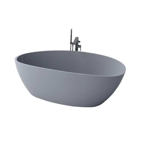 Chiara 67" Gray Contemporary Freestanding Bathtub