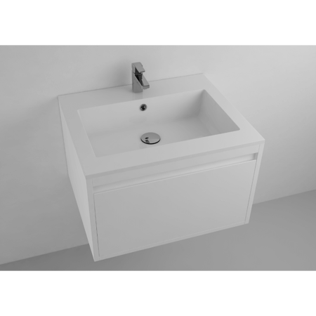 Lugano 24" Matt White Solid Surface Single Vanity Sink