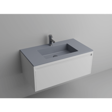 Picture of Lugano 36" Matt Gray Single Vanity Sink, Solid Surface