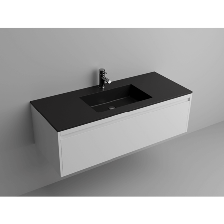 Lugano 48" Matt Black Solid Surface Single Vanity Sink
