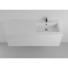 Picture of Lugano 48" Matt White Solid Surface Single Vanity Sink, Right