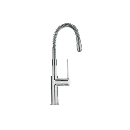 Single Handle Pull-down kitchen Faucet Spout Rotates Chrome