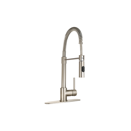 Single Handle Pull-out Spray kitchen Faucet Spout Rotates Brushed Nickel