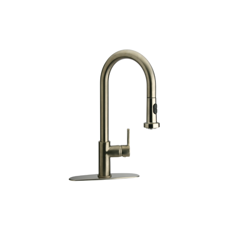 Single Handle Pull-down spray Kitchen Faucet Spout Rotates Brushed Nickel