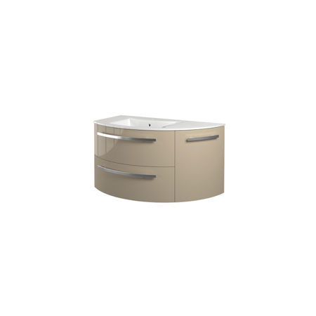 Yara 38" vanity with right rounded cabinet in Sand