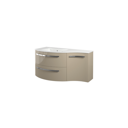 Yara 43" vanity with right concave cabinet in Sand