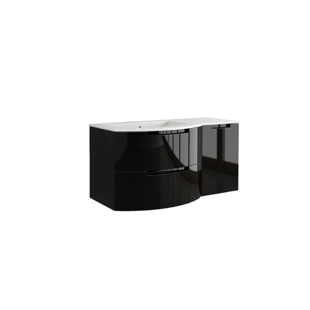 Bruna 43" vanity with right side cabinet in Black