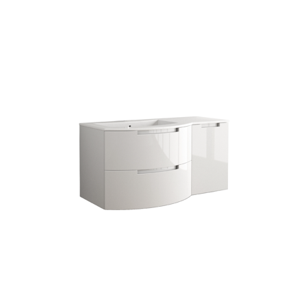 Bruna 43" vanity with right side cabinet in White