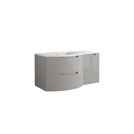 Bruna 43" vanity with right side cabinet in Grey