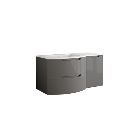 Bruna 43" vanity with right side cabinet in Slate