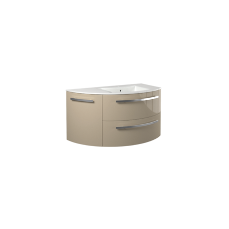 Yara 38" vanity with left rounded cabinet in Sand