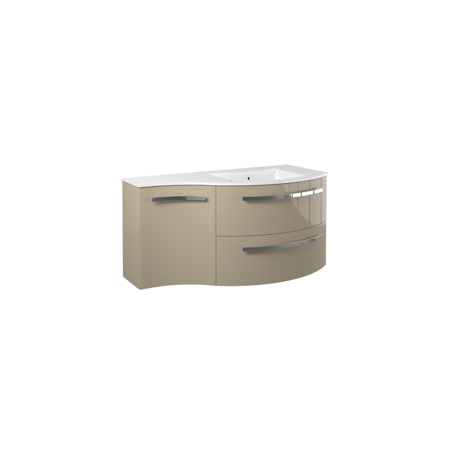 Yara 43" vanity with left concave cabinet in Sand