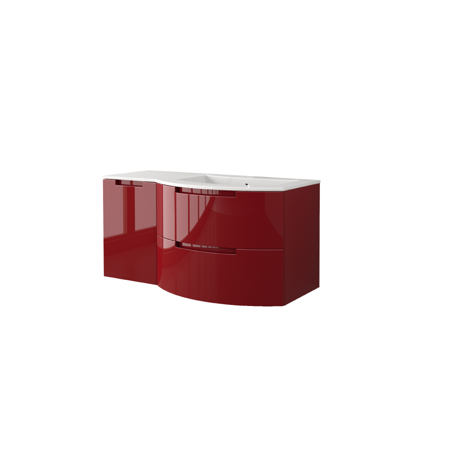 Bruna 43" vanity with left side cabinet in Red