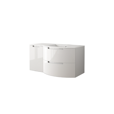 Bruna 53" vanity with left side cabinet in White