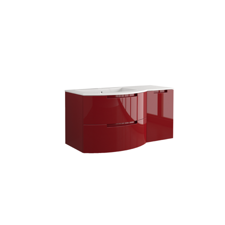Bruna 53" vanity with right side cabinet in Red