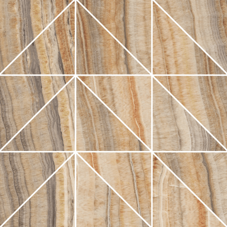 Roberto Cavalli Lush 12"x12" Onice Velluto Mosaico Triangoli