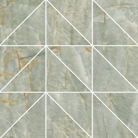 Roberto Cavalli Lush 12"x12" Onice Verde Mosaico Triangoli