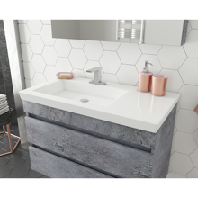 Picture of 36'' Glance Granite Bathroom Vanity, Matt White Sink