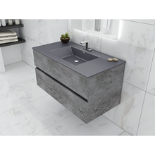 Picture of Concrete Gray Granite 32" Wall Hang Bathroom Vanity