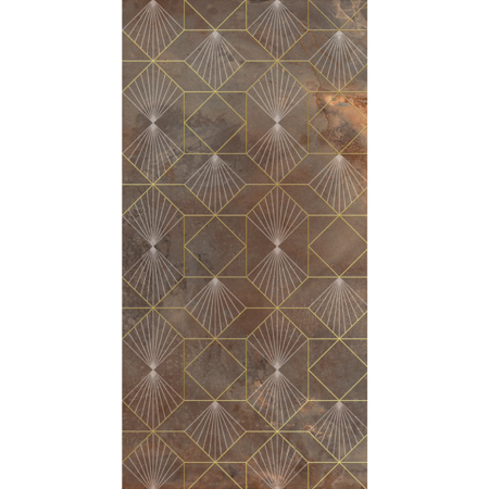 Kyalami 24"x48"Decoro Frame Copper Porcelain Tile