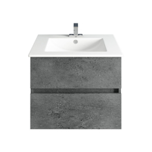 Picture of 24" Concrete Gray Bathroom Vanity, Matt White Sink