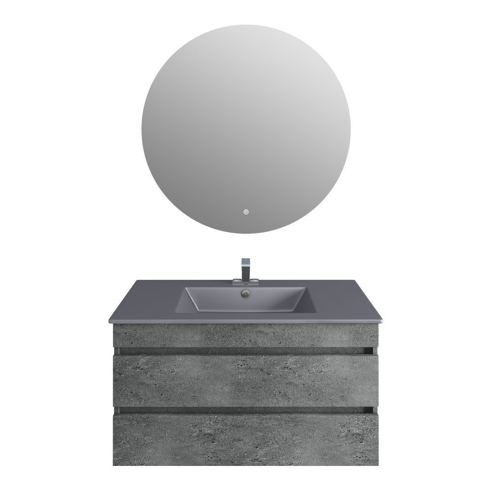 Picture of 32'' Glance Granite Vanity, Matt Gray Sink, Moon Mirror