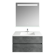 Picture of 32'' Concrete Gray Granite Vanity, Matt White Sink, Ronda Mirror