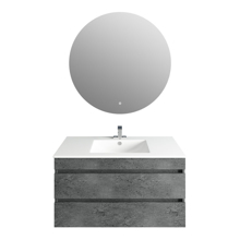 Picture of 36'' Glance Granite Vanity, Matt White Sink, Moon Mirror