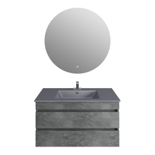 Picture of 36'' Glance Granite Vanity, Matt Gray Sink, Moon Mirror