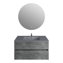 Picture of 36'' Concrete Gray Granite Vanity, Matt Gray Sink, Moon Mirror