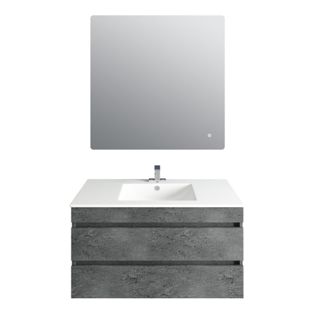 36'' Glance Granite Vanity, Matt White Sink, Avenue Mirror