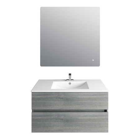 36'' Frozen Gray Vanity, Matt White Sink, Avenue Mirror