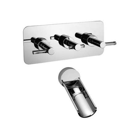 Marina Bay Chrome Concealed Mixer, 2 Way with Diverter and Spout