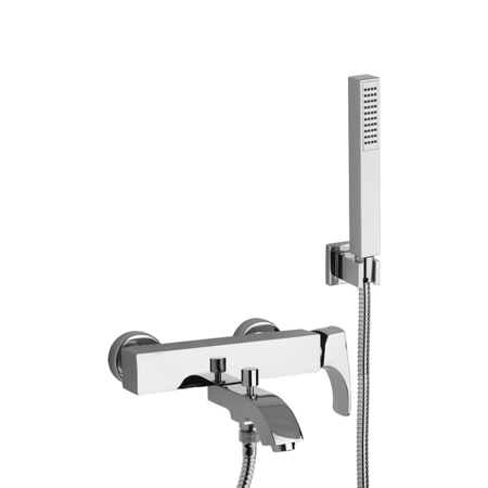 Indy Matt Black Single Lever Bath Shower Mixer with Adjustable Shower Kit