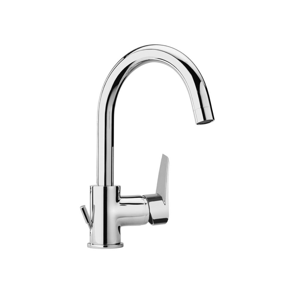 Picture of Sakhir Chrome Single Lever Basin with Swivel Spout and Pop-up Waste
