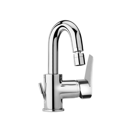 Sakhir Chrome Single Lever Bidet Mixer with Swivel Tube Spout and Pop-up Waste