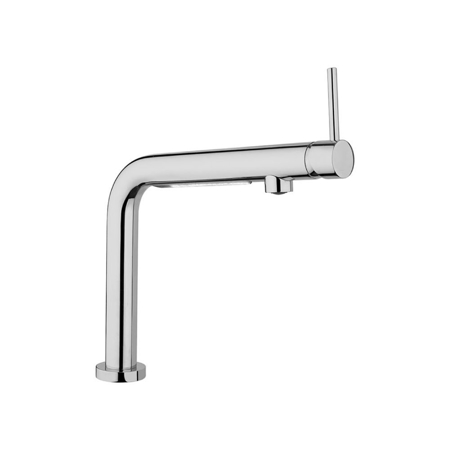 Led Chrome Single Lever Sink Mixer with Swivel Spout and LED Lighting