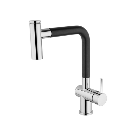 Piston Chrome Single Lever Pull-out Kitchen Mixer with 2 Mode Spray