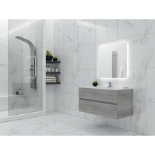 Picture of 36'' Frozen Gray Bathroom Vanity, Matt White Sink