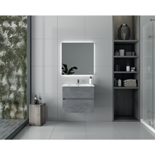 Picture of 24" Concrete Gray Bathroom Vanity, Matt White Sink
