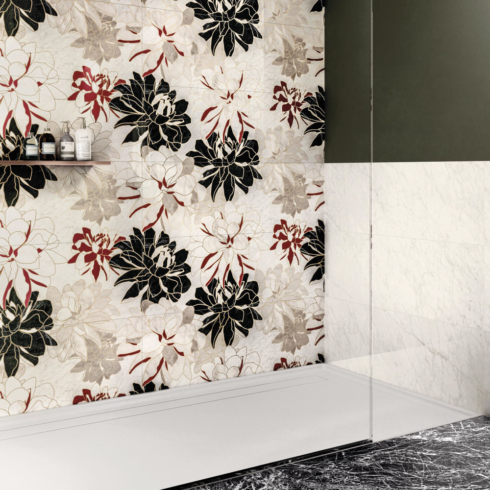 Valentino Porcelain Tile, Hexagon Apuanian White Décor - | HINTEX