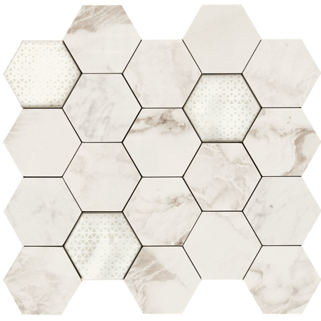 Majestic Imperial Pearl Hexagon 14" x 14" Polished Mosaic