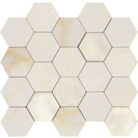 Majestic Onyx Hexagon 14" x 14" Polished Mosaic