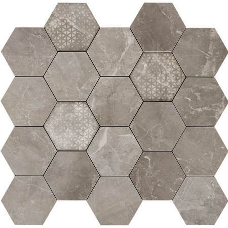 Majestic Supreme Gray Hexagon 14" x 14" Polished Mosaic