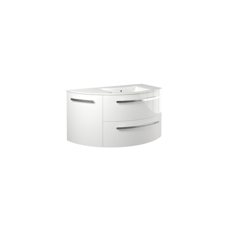 Yara 38" vanity with left rounded cabinet in White