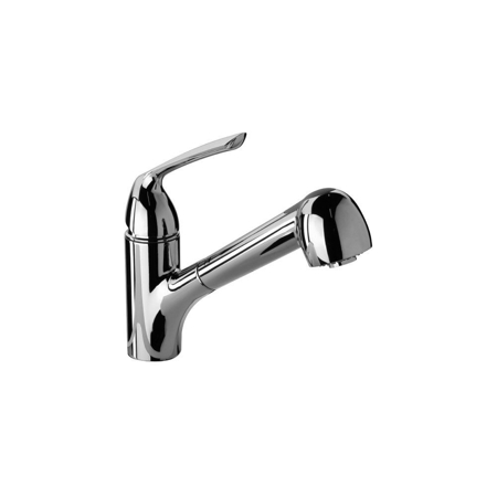 Pull Out Spray Kitchen Faucet spout Rotates Chrome