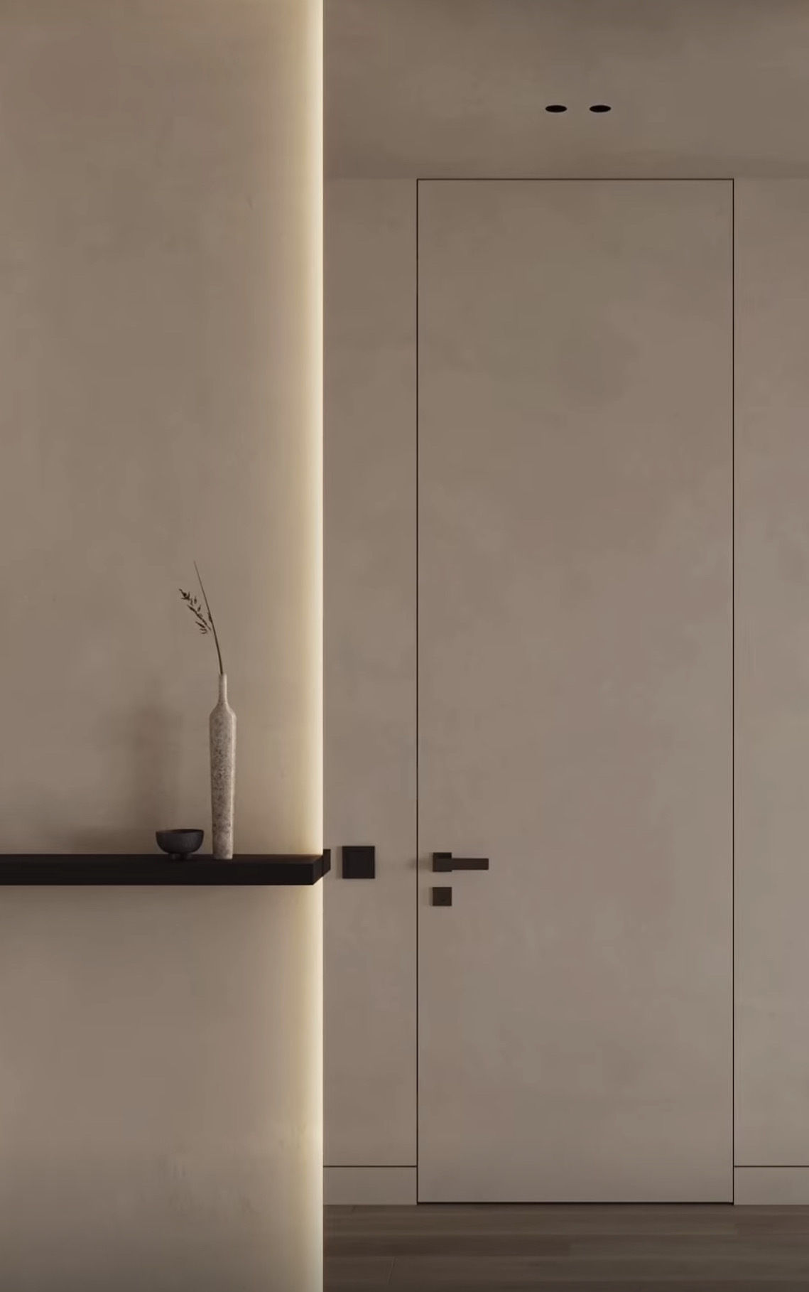 Frameless Modern Interior Primed Door Filo Muro 30\, image size:1139x1818