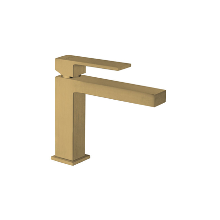 Quadro Single Handle Lavatory Faucet With Lever Handle  Matt Gold